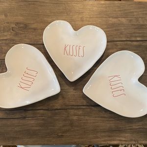 Rae Dunn “Kisses” Ceramic Dishes. Set of 3.